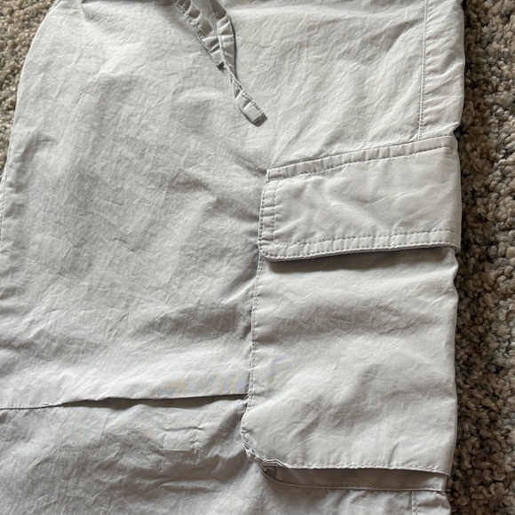 Women's Casual Light Gray Wide Leg Cargo Pants - Picture 2 of 5